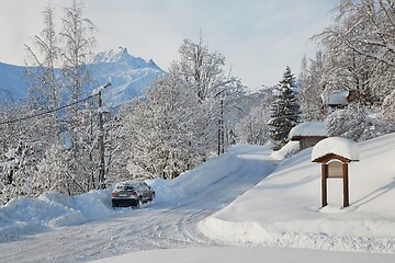 Image showing Winter Road in a Village