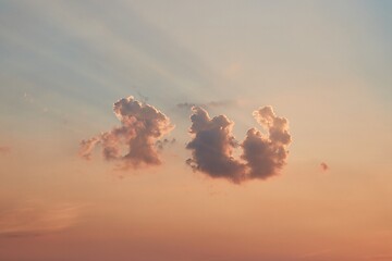 Image showing Clouds in moody sky dusring sunset