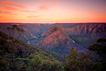 Image showing Shoalhaven river and mountain views Australia