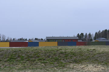 Image showing fenced residential area, deadpan photo