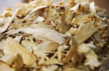 Image showing a lot of fresh wood shavings