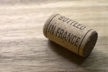 Image showing wine cork with inscription bottled in France 