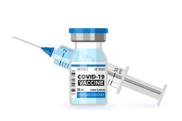 Image showing Covid-19 Coronavirus Vaccine and Syringe