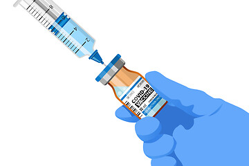 Image showing Covid-19 Vaccine and Syringe Injection