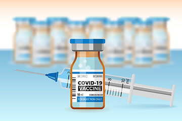 Image showing Covid-19 Coronavirus Vaccine and Syringe