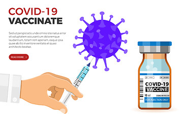 Image showing Covid-19 Vaccinate and Syringe Injection