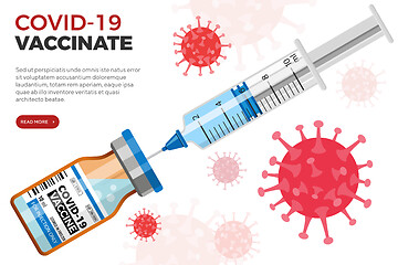 Image showing Covid-19 Vaccinate and Syringe Injection