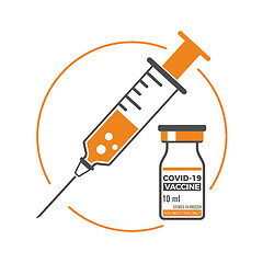 Image showing Covid-19 Vaccine and Syringe Injection