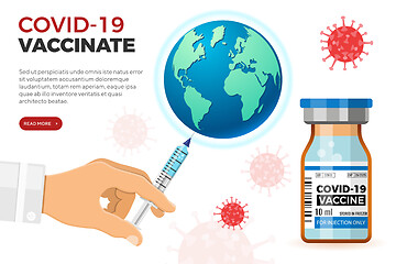 Image showing Covid-19 Vaccinate and Syringe Injection