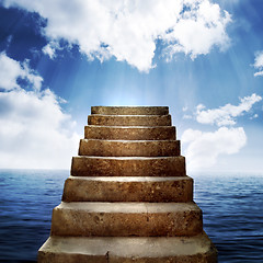 Image showing Steps and clouds