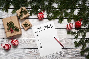 Image showing 2020 Year goals list.