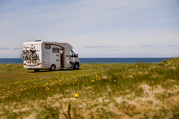 Image showing Family vacation travel RV, holiday trip in motorhome