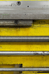 Image showing Abstract industrial background with metal rods and parts