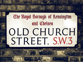 Image showing Vintage looking Street sign