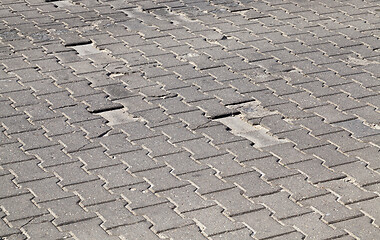 Image showing Broken gray tiles