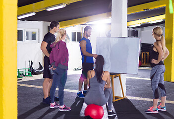 Image showing athletes getting instructions from trainer