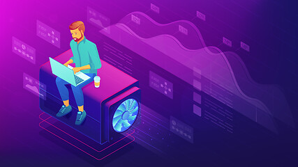 Image showing Isometric web developer concept.