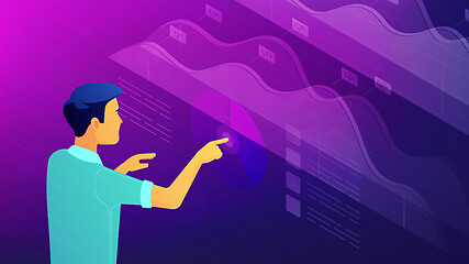 Image showing Isometric data analysis, feedback and research concept.