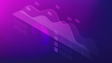 Image showing Isometric data analysis, feedback and research concept.