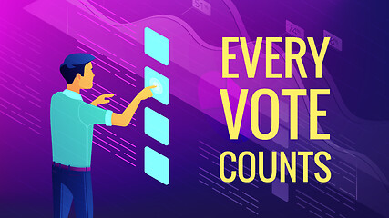 Image showing Isometric data analysis, feedback and voting concept.