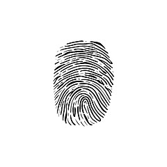 Image showing Fingerprint hand drawn outline doodle icon.