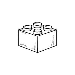 Image showing Building block hand drawn outline doodle icon.