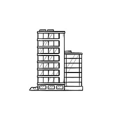 Image showing Office buildings hand drawn outline doodle icon.