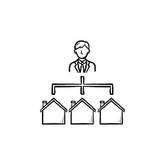 Image showing Real estate broker hand drawn outline doodle icon.