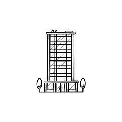 Image showing Office building hand drawn outline doodle icon.