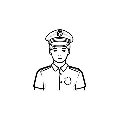 Image showing Policeman hand drawn outline doodle icon.