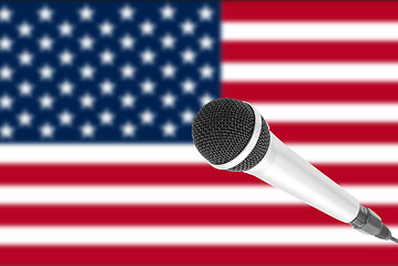 Image showing Microphone on USA flag