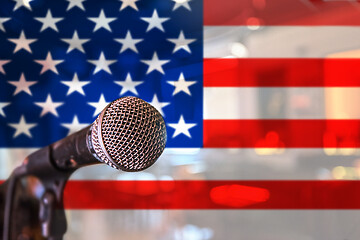 Image showing Microphone on USA flag