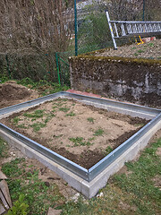 Image showing Concrete foundation for a greenhouse