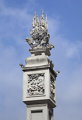 Image showing Decorative detail on a column in a Vietnamese temple