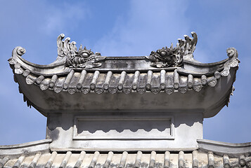 Image showing Decoration on a temple roof in Vietnam