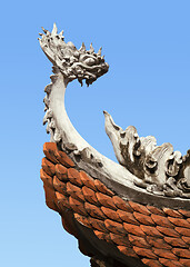 Image showing Decoration on a temple roof in Vietnam