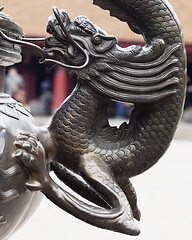 Image showing Dragon sculpture in a temple in Hanoi, Vietnam