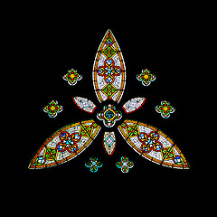 Image showing Triangle shape stained glass window