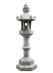 Image showing Stone buddhist lamp, isolated