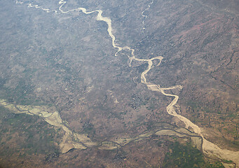 Image showing Dry land view from airplane