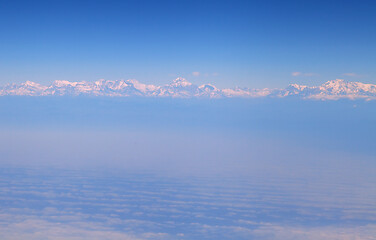 Image showing Himalaya mountains from the airplane