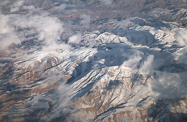 Image showing Mountains, view from airplane