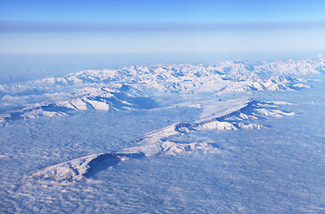 Image showing Mountains, view from airplane