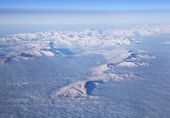 Image showing Mountains, view from airplane