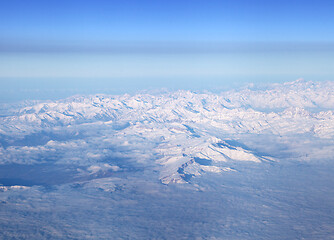 Image showing Mountains, view from airplane