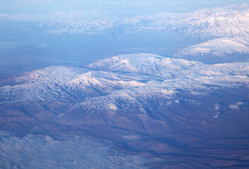 Image showing Mountains, view from airplane