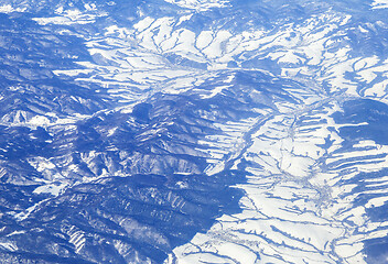 Image showing Mountains, view from airplane