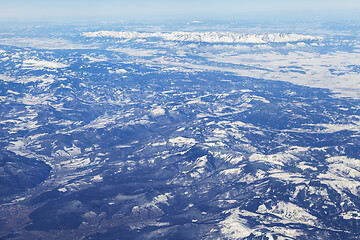 Image showing Mountains, view from airplane