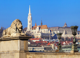 Image showing View of Matthias Church and Fisherman's Bastion in Budapest Hungary