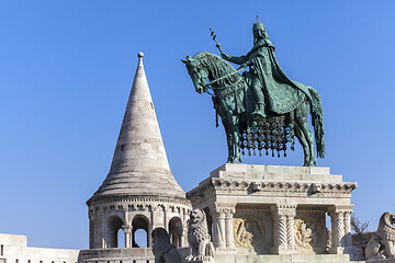 Image showing King Stephen horse statue in Budapest